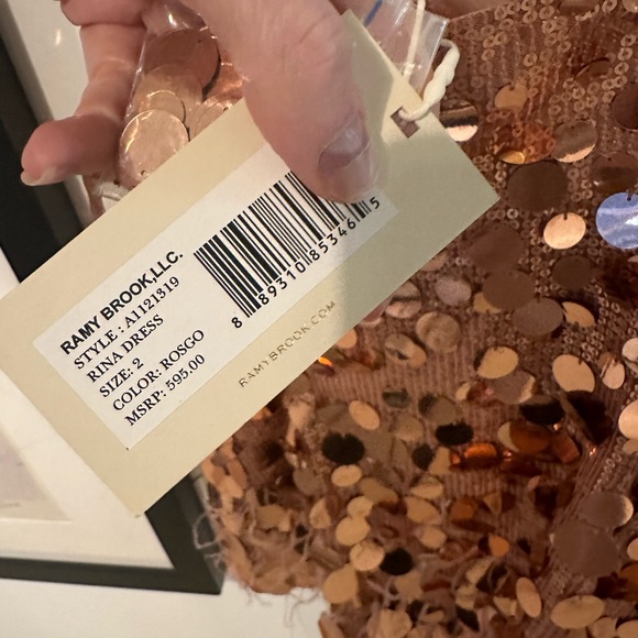 Ramy brook mini dress rose gold rina dress 2 nwt - Picture 8 of 13